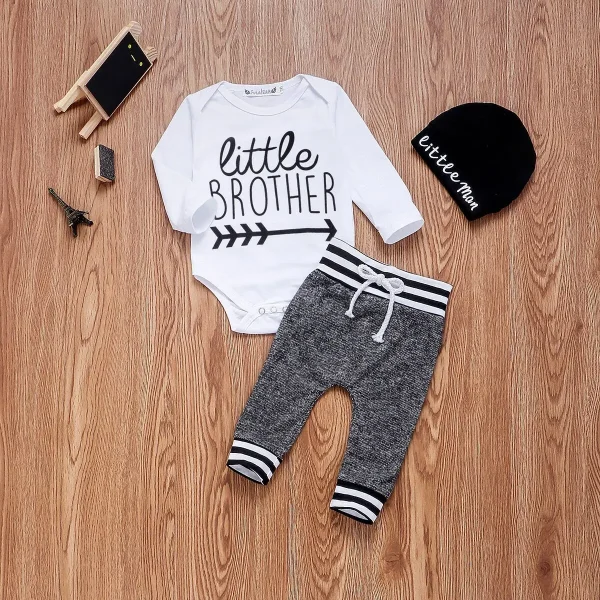0-18Months Newborn Infant Baby Boy Clothes Cotton Sets Long Sleeve Romper Pant Hats Outfit 3Pcs Baby Warm Clothing - Image 5