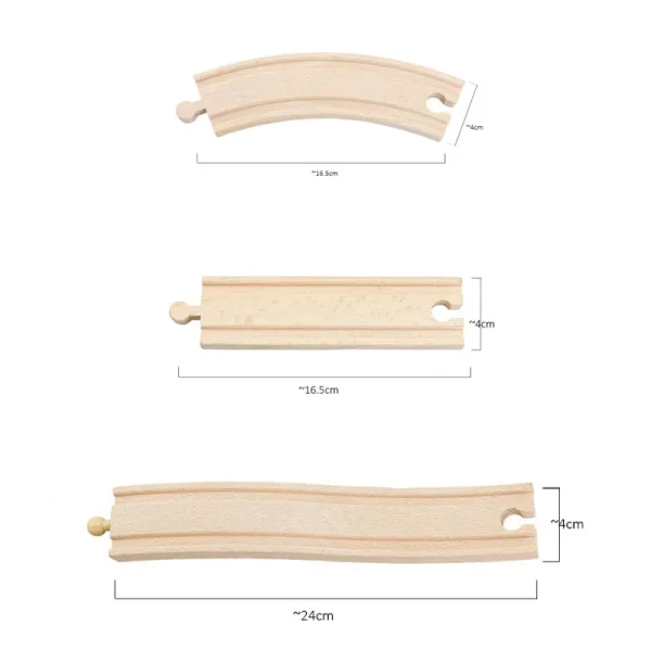 9-26PCS Wood Railway Tracks Accessories Plastic Spiral Wooden Train Tracks with Bridge Piers Educational Toys for Children gift - Image 3