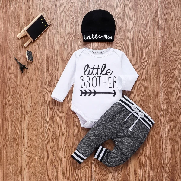 0-18Months Newborn Infant Baby Boy Clothes Cotton Sets Long Sleeve Romper Pant Hats Outfit 3Pcs Baby Warm Clothing - Image 4