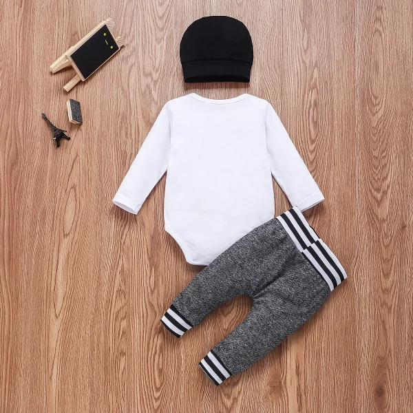 0-18Months Newborn Infant Baby Boy Clothes Cotton Sets Long Sleeve Romper Pant Hats Outfit 3Pcs Baby Warm Clothing - Image 6