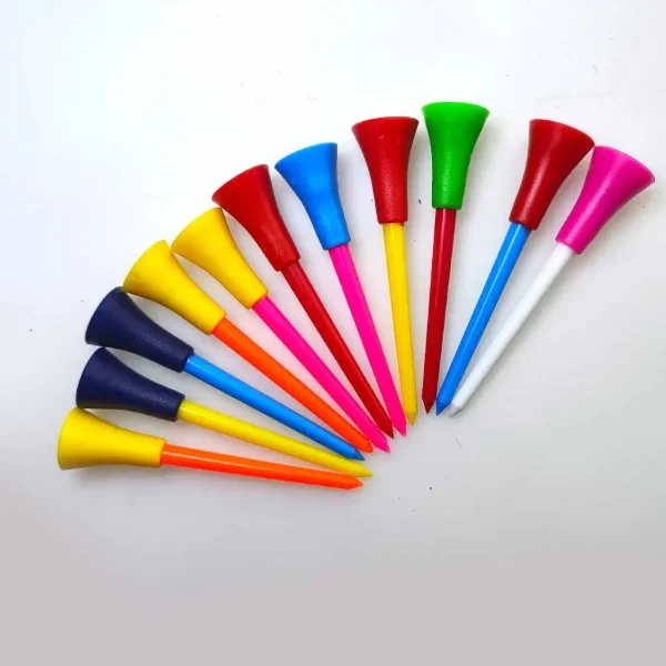 83mm Golf Tees Rubber Cushion Top Plastic Ball Holder Golf Accessories 10-40 Pieces Random Color - Image 3