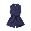 Fashion Kids Baby Girls Clothes Sleeveless Bow-tie Waist Playsuits Outfits Summer Sunsuit Overall Children Clothing - Image 9