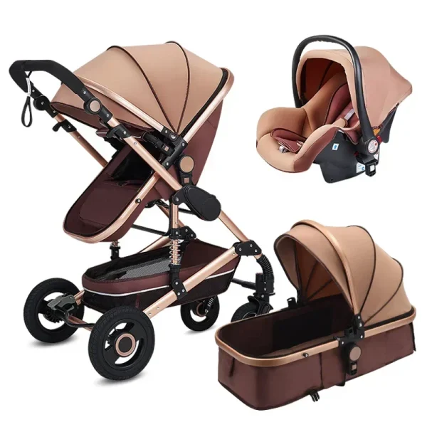 Coches Para Bebes. 3-in-1 Combination Baby Pram Pushchair With Car Baby Seat Travel System Baby Stroller 3 In1 With Car Seat - Image 4