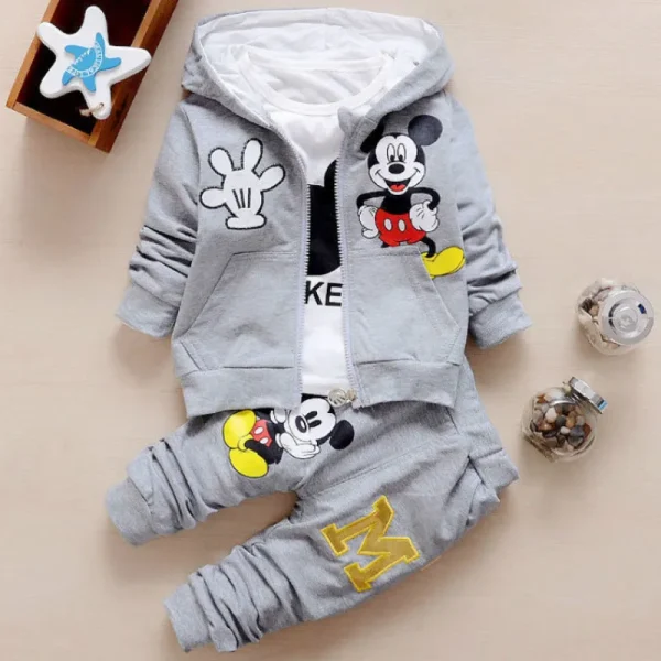 Baby Girls Boys Mickey Minnie Clothing Sets Spring Autumn Kids Outfits Hoodie+T-shirt+Pants Tracksuit Children Sport Suit - Image 2