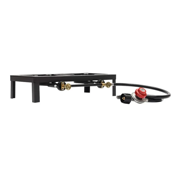 Cast Iron Double Burner Portable Outdoor Camp Stove Propane Gas LPG BBQ Cooker - Image 4
