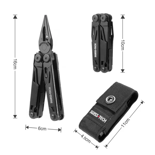 SWISS TECH 16 in 1 Camping Multitool Multi Folding Plier Wire Stripper Outdoor Pocket Mini Portable for Camping New Arrival - Image 7