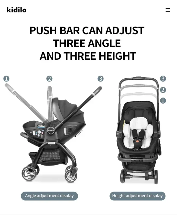 Multi functional newborn baby sleeping basket, baby safety seat, baby stroller, multi-purpose portable four-wheel stroller - Image 3