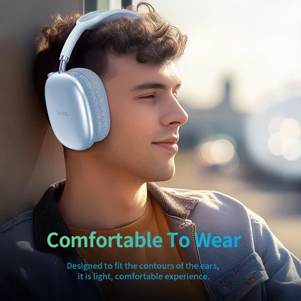 HOCO W35 Air Upgrade Wireless Bluetooth 5.3 Music Headphone Mic HiFi Audio Headset Stereo Sound Sport Earphones 40MM Driver 45H - Image 5