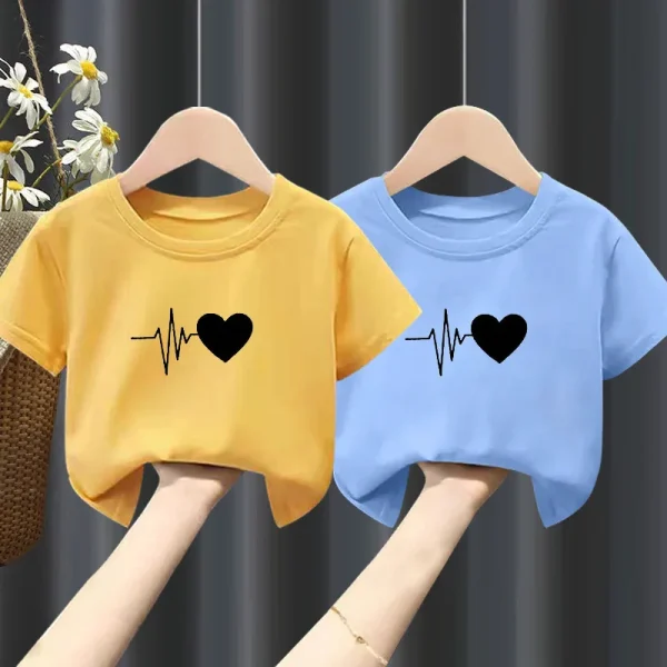 Girls Short-sleeved T-shirt Summer New Pure Boy White Top Summer Big Child Fashion Clothes  Girls Clothes - Image 2
