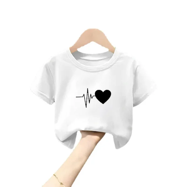 Girls Short-sleeved T-shirt Summer New Pure Boy White Top Summer Big Child Fashion Clothes  Girls Clothes - Image 5