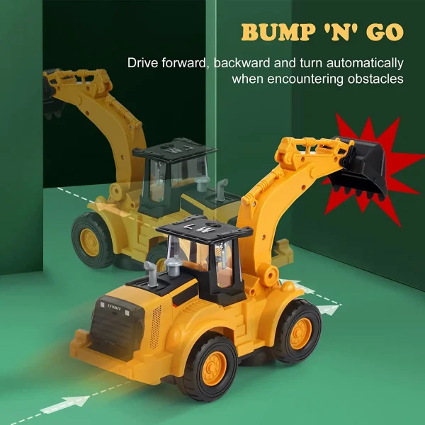 Excavator Truck Kids Toys: Construction 2+ Toddler Toys Digger Truck with Electric Universal Wheel Children Car Toys with Light - Image 3