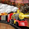 Train Set Toys for Kids, Christmas Train Sets Toys for Kids W/Smokes, Light & Sound Include 6 Car and 28 Tracks - Image 6