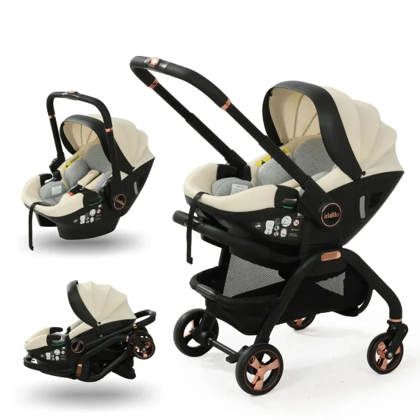 Multi functional newborn baby sleeping basket, baby safety seat, baby stroller, multi-purpose portable four-wheel stroller - Image 7