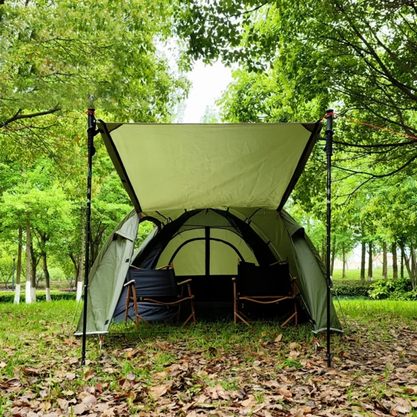 Waterproof Family Camping Tent  3 Person Light Weight Double Layer 1 Bedroom One Living Room out door Family Shelter Tent - Image 3