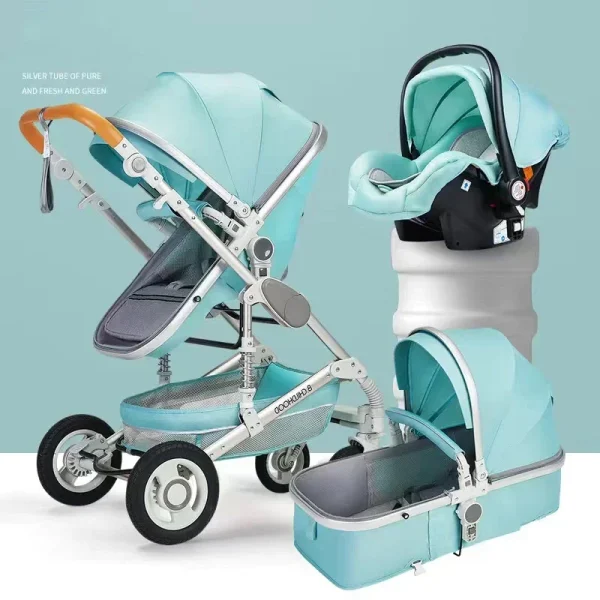 baby stroller 3 in 1 with car seat,Luxury Multifunctional  BABY carriage,pink Folding baby stroller,High Landscape newborn car - Image 7