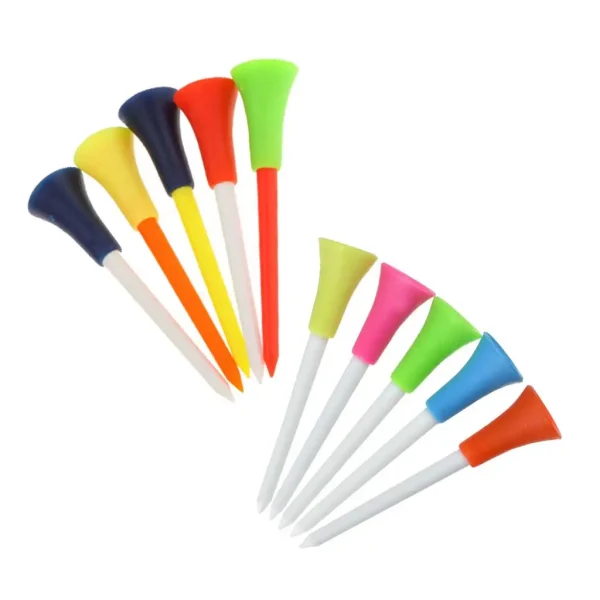 83mm Golf Tees Rubber Cushion Top Plastic Ball Holder Golf Accessories 10-40 Pieces Random Color - Image 5
