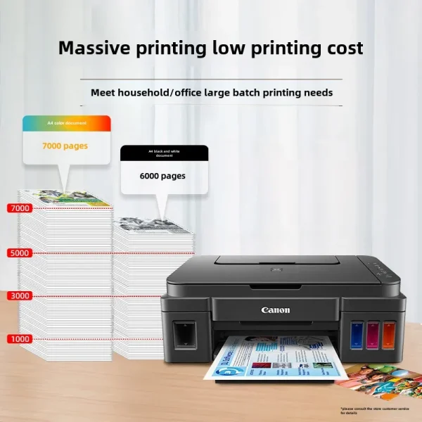 G3800 Inkable Color Inkjet Student Printer, Wireless Household, Homework/Photo Printing, Large Print Volume, Print Copy Scanning - Image 2