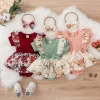 Summer Baby Girl Dress With Bowknot Striped Jumpsuit Cotton Dress For Newborn Floral Clothes Baby Crawling Clothes