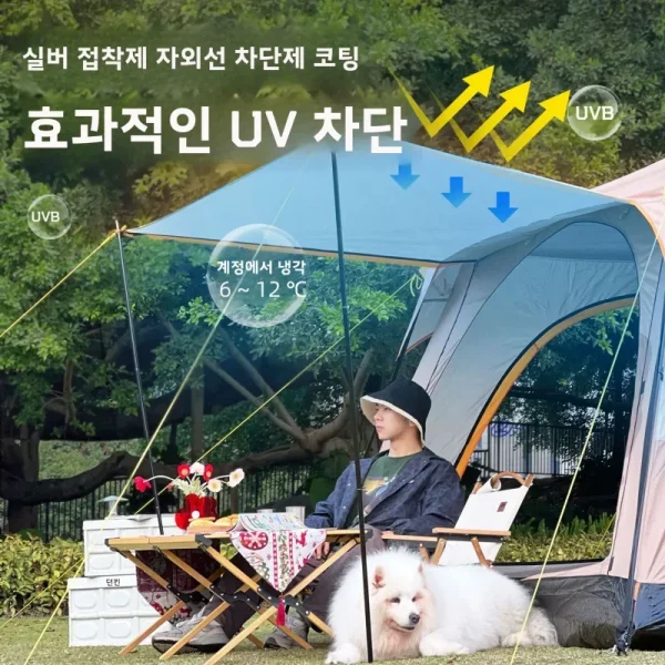 Outdoor Camping Family Tent 3-12 Person Double Layers Oversize 2 Rooms Thickened Rainproof Outdoor Family Camp Tour Equipment - Image 2
