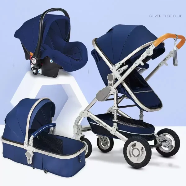 baby stroller 3 in 1 with car seat,Luxury Multifunctional  BABY carriage,pink Folding baby stroller,High Landscape newborn car - Image 9