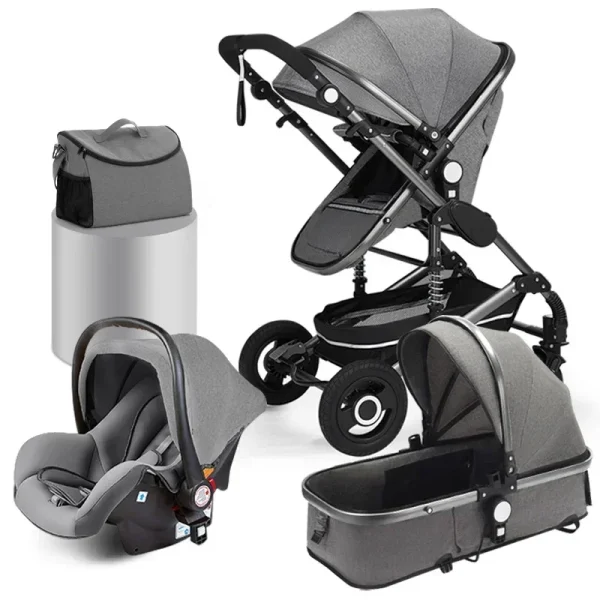 Coches Para Bebes. 3-in-1 Combination Baby Pram Pushchair With Car Baby Seat Travel System Baby Stroller 3 In1 With Car Seat - Image 3