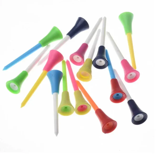 83mm Golf Tees Rubber Cushion Top Plastic Ball Holder Golf Accessories 10-40 Pieces Random Color - Image 6