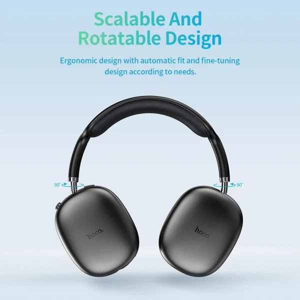 HOCO W35 Air Upgrade Wireless Bluetooth 5.3 Music Headphone Mic HiFi Audio Headset Stereo Sound Sport Earphones 40MM Driver 45H - Image 4