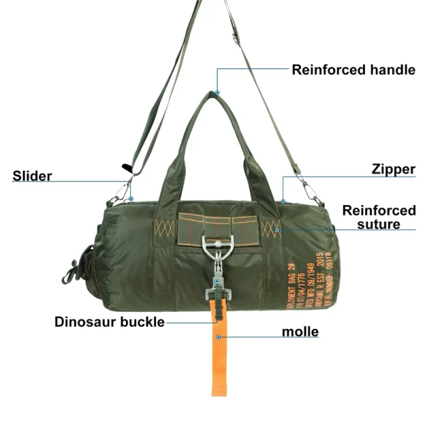LQARMY Tactical Parachute Sport Duffle Bag 1000D Nylon Outdoor Travel Belt Bag Camping Tactical Crossbody Bag - Image 3