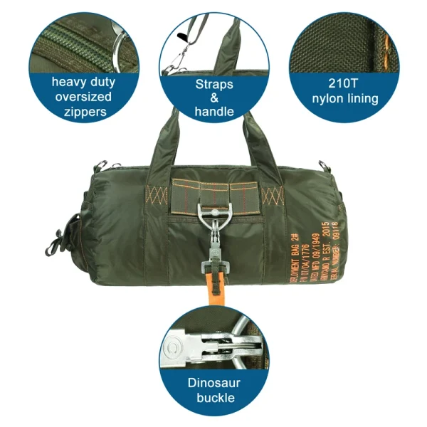 LQARMY Tactical Parachute Sport Duffle Bag 1000D Nylon Outdoor Travel Belt Bag Camping Tactical Crossbody Bag - Image 5