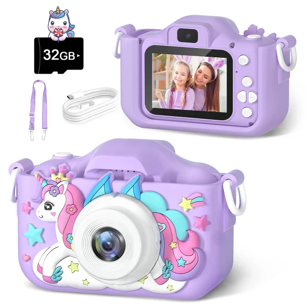 1080P HD Children Camera Toddler Digital Video Camera 2.0-inch Kids Camera with Silicone Cases Toys for Christmas Birthday Gifts - Image 2