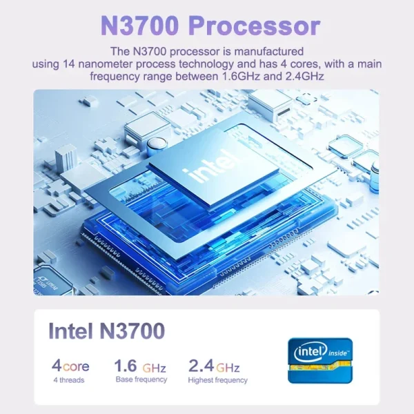 15.6 inch Portable laptop Intel N3700 16GB RAM+2048GB ROM Narrow Bezel Screen PC Windows 11 Office Entertainment Laptop - Image 3