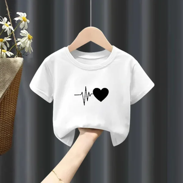 Girls Short-sleeved T-shirt Summer New Pure Boy White Top Summer Big Child Fashion Clothes  Girls Clothes - Image 8
