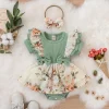 Summer Baby Girl Dress With Bowknot Striped Jumpsuit Cotton Dress For Newborn Floral Clothes Baby Crawling Clothes - Image 8