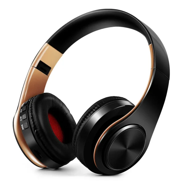 Men Gift Gold Wireless Headphones Bluetooth Earphone Stereo Headset with Build-in MIC with 3.5mm Jack for Xiaomi Samsung IPHONE - Image 14