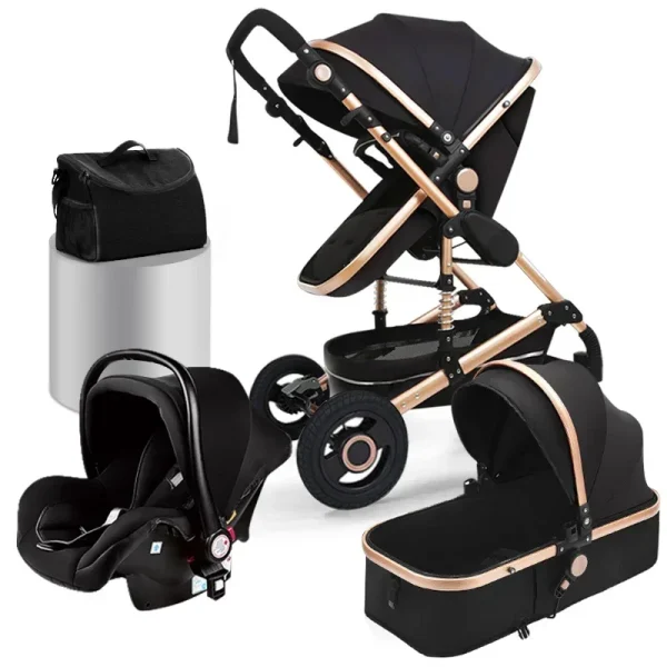 Coches Para Bebes. 3-in-1 Combination Baby Pram Pushchair With Car Baby Seat Travel System Baby Stroller 3 In1 With Car Seat - Image 2