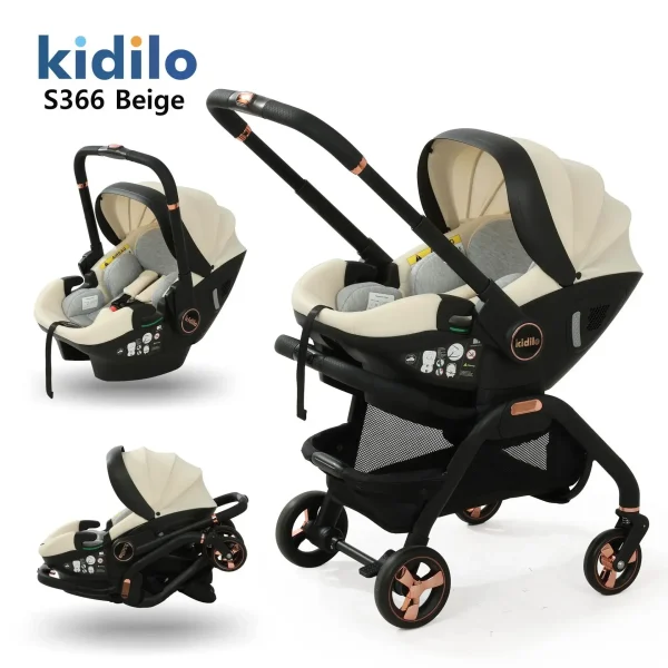 Multi functional newborn baby sleeping basket, baby safety seat, baby stroller, multi-purpose portable four-wheel stroller - Image 5