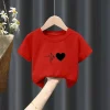 Girls Short-sleeved T-shirt Summer New Pure Boy White Top Summer Big Child Fashion Clothes  Girls Clothes - Image 9