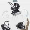 Multi functional newborn baby sleeping basket, baby safety seat, baby stroller, multi-purpose portable four-wheel stroller - Image 4
