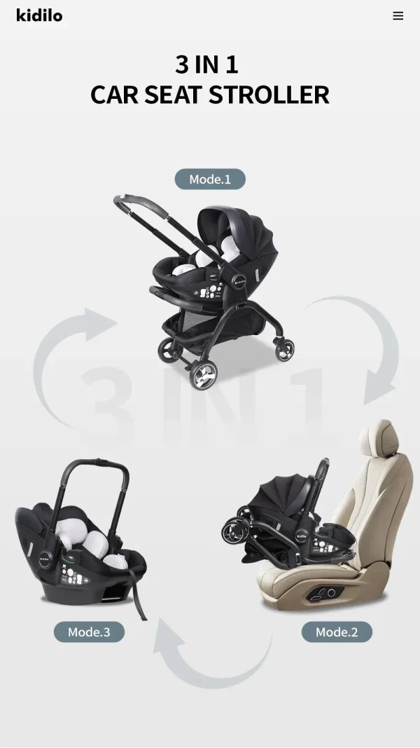 Multi functional newborn baby sleeping basket, baby safety seat, baby stroller, multi-purpose portable four-wheel stroller - Image 4