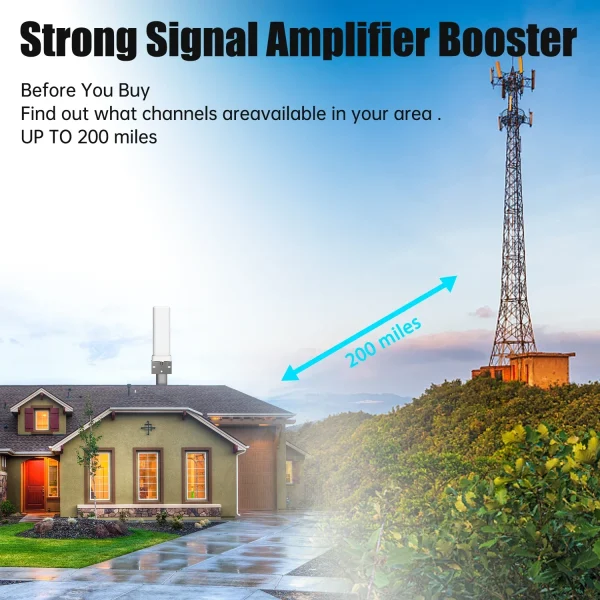 6000 Miles Outdoor Digital TV Antenna 35dBi Long Range Signal Amplifier 4K 1080P Free HDTV Channel for ATSC/DVB-T/DMB-T/ISDB-T - Image 3