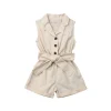 Fashion Kids Baby Girls Clothes Sleeveless Bow-tie Waist Playsuits Outfits Summer Sunsuit Overall Children Clothing - Image 7