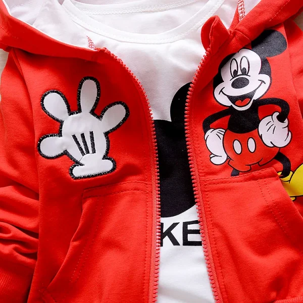 Baby Girls Boys Mickey Minnie Clothing Sets Spring Autumn Kids Outfits Hoodie+T-shirt+Pants Tracksuit Children Sport Suit - Image 4