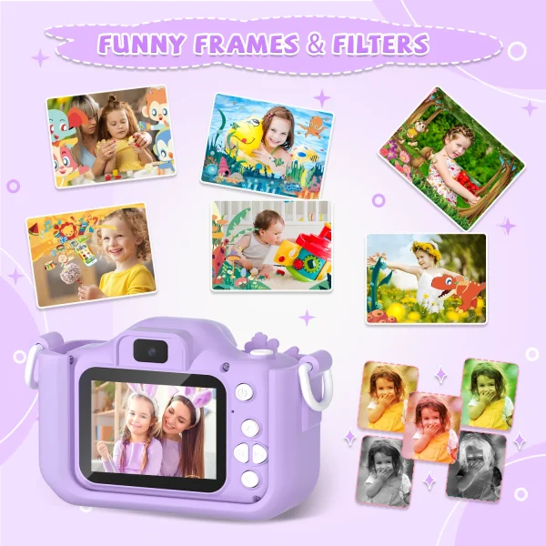 1080P HD Children Camera Toddler Digital Video Camera 2.0-inch Kids Camera with Silicone Cases Toys for Christmas Birthday Gifts - Image 5